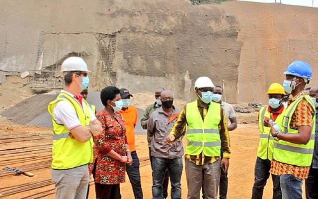 Minister Gatete appreciated the progress of construction of Nyabihu and Rubavu Substations